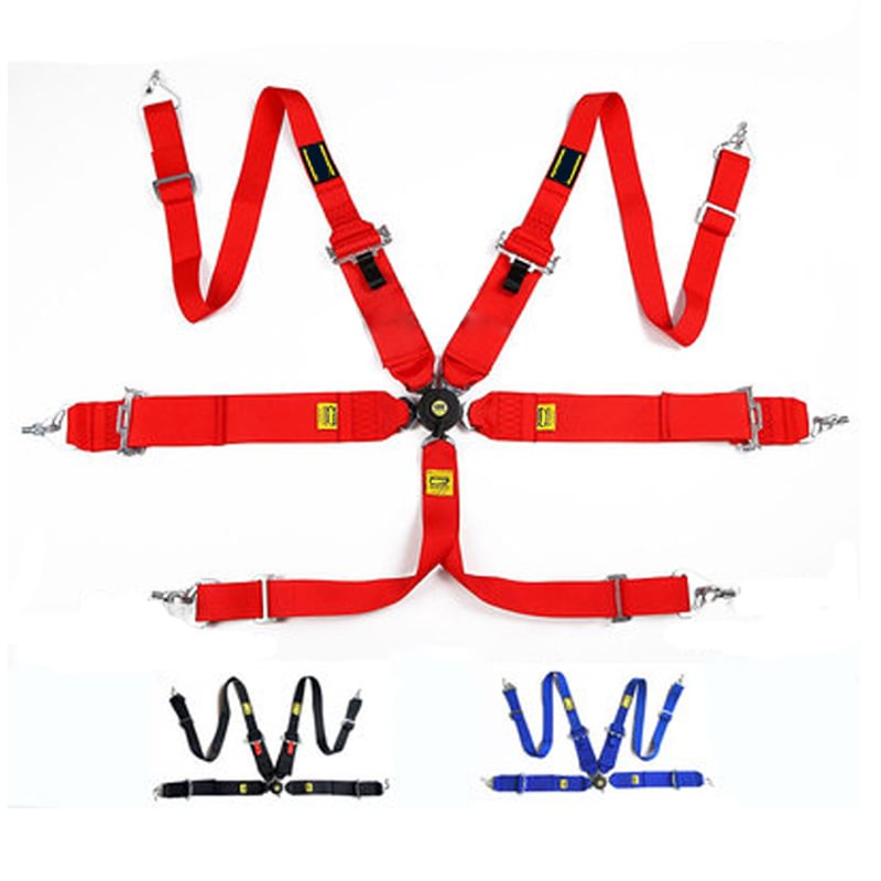 OMP 6-point Snap-On 3"  FIA First 2 Belts Harness Rally Raceing Quick Release Adjustable Strap Nylon  dxncar
