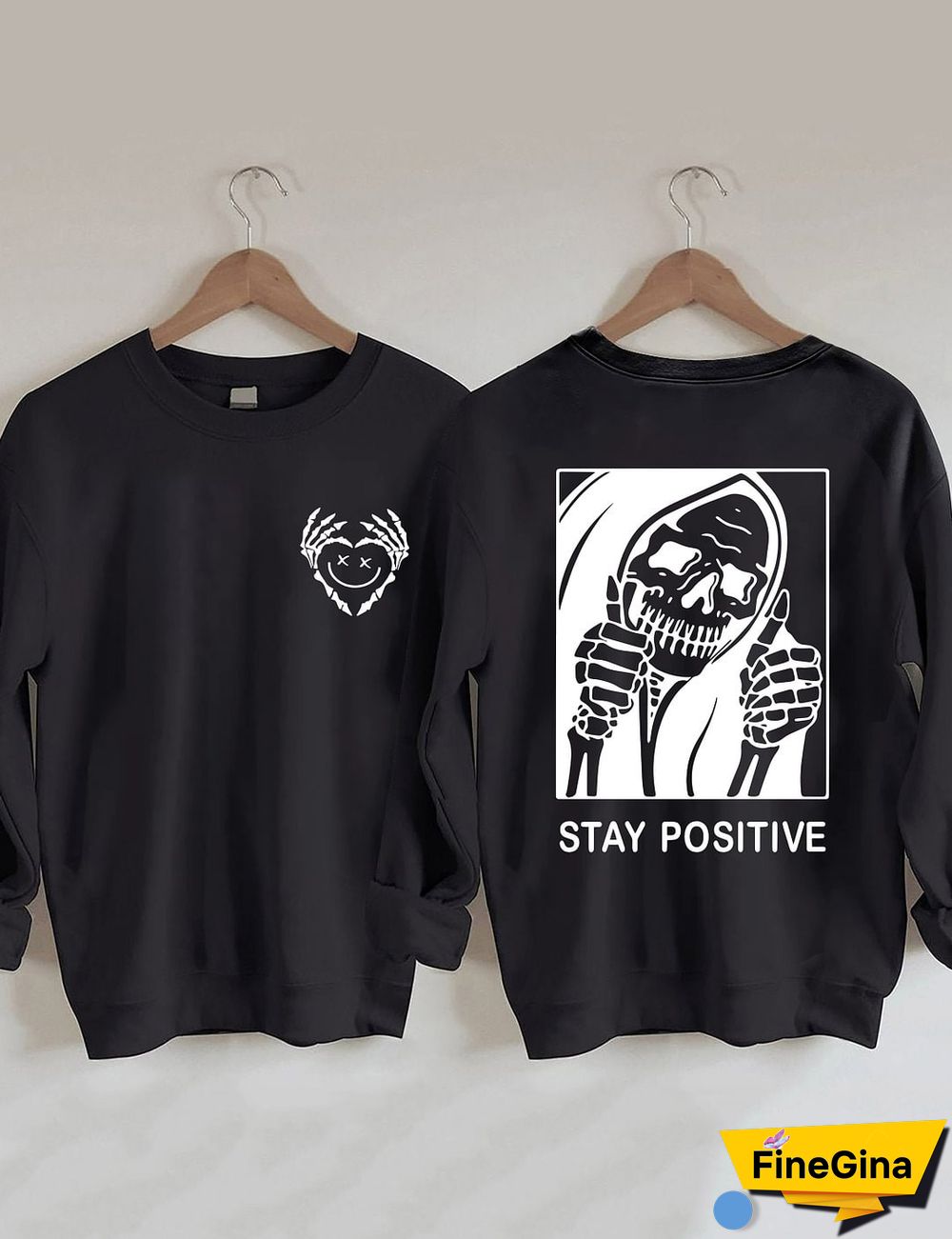Stay Positive With Skeleton Sweatshirt