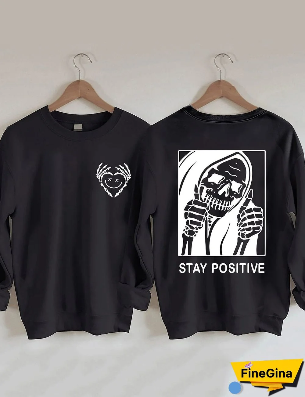 Stay Positive With Skeleton Sweatshirt