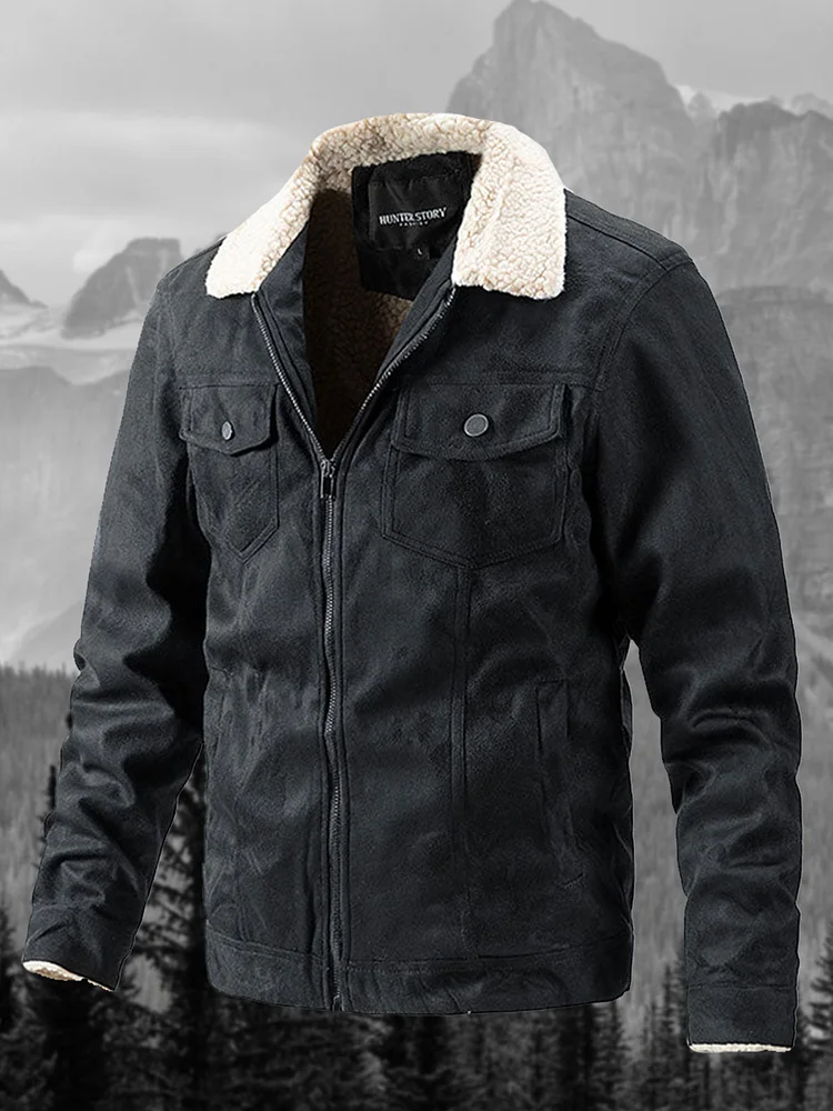 Teddy Lined Faux Suede Jacket