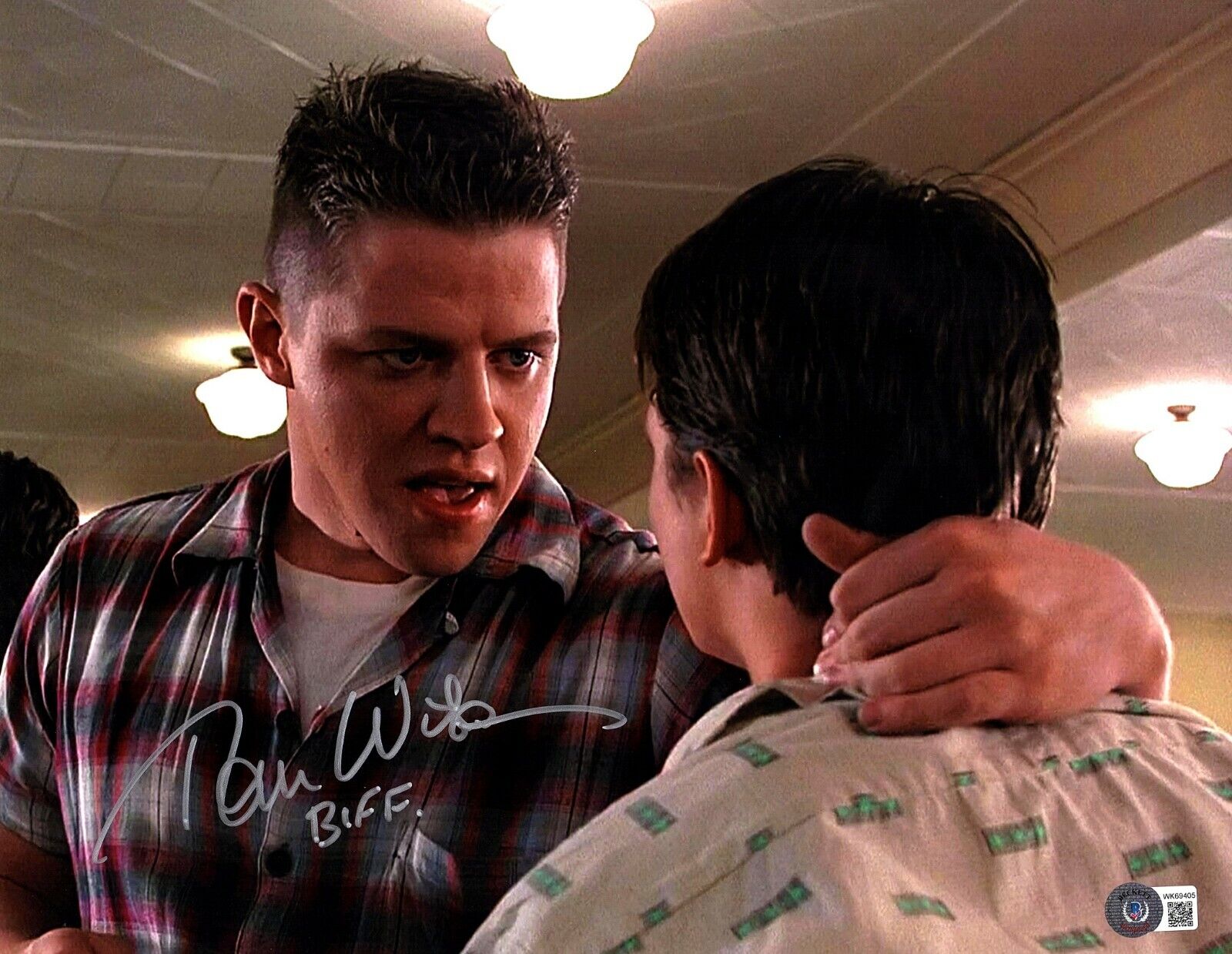 TOM WILSON Signed BACK TO THE FUTURE Biff Tannen 11x14 Photo Poster painting Beckett BAS Witness