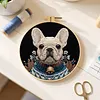 French Bulldog-DIY Embroidery Kits for Craft Lover Hand Stitch 30x30cm with 20cm Embroidery Hoop tapestrymarket