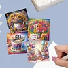 12pcs Diamond Painting Birthday Greeting Card Set with Envelope Daily Wishing Cards for Birthdays Thanksgiving & Special Occasion
