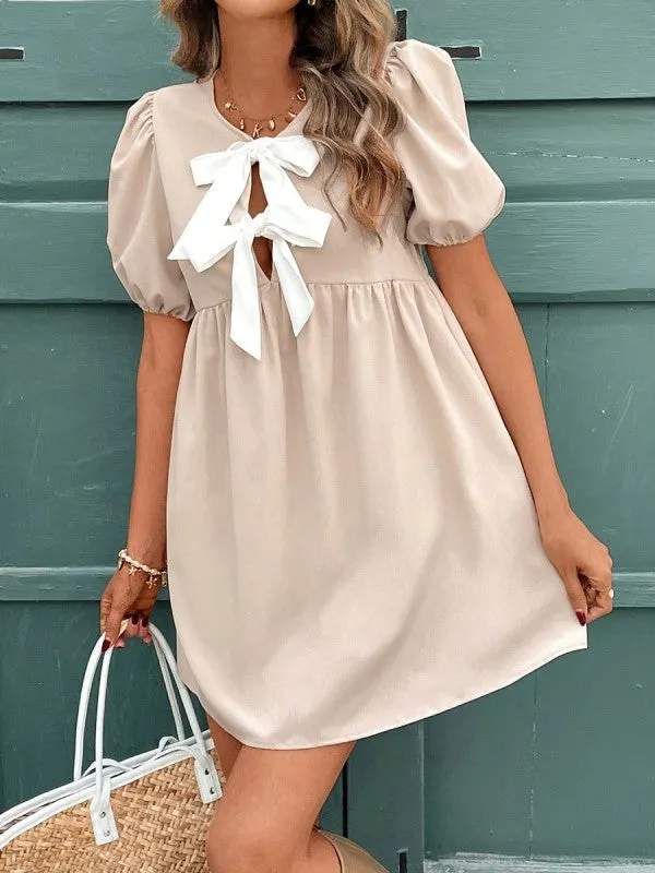 Tie front babydoll dress