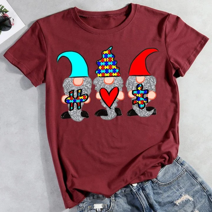 Autism Awareness Gnomes T-shirt Tee-011342