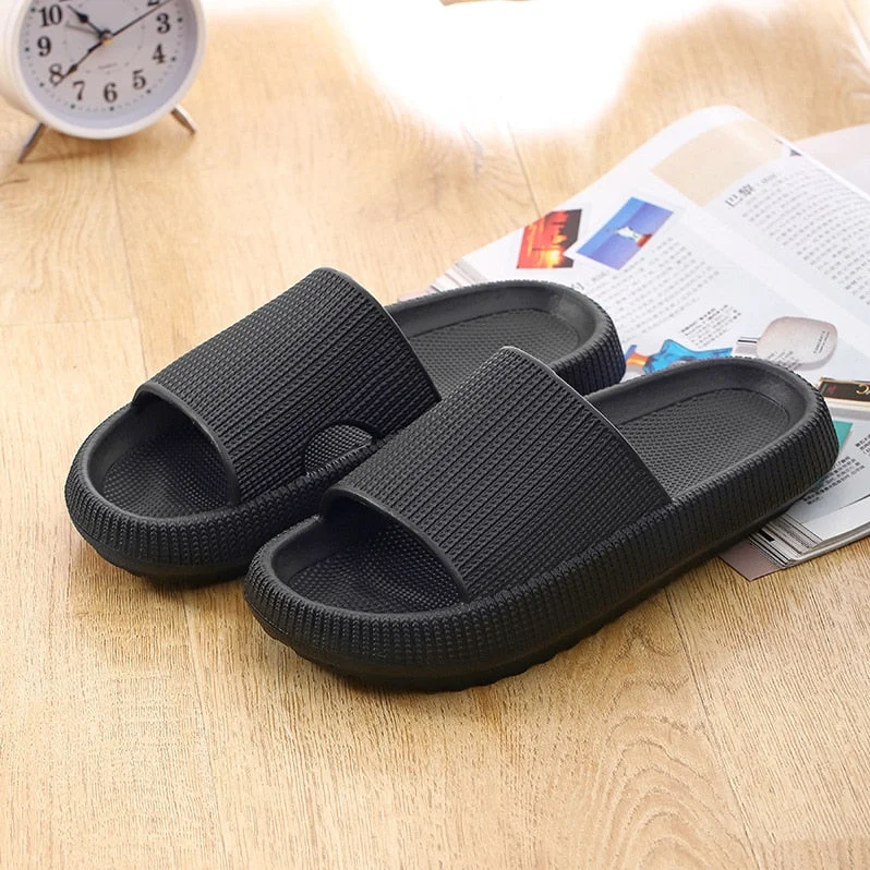 Women Thick Platform Cloud Slippers Eva Soft Sole Slippers Summer Beach Slide Sandals Leisure Man Bathroom Anti-Slip Shoes