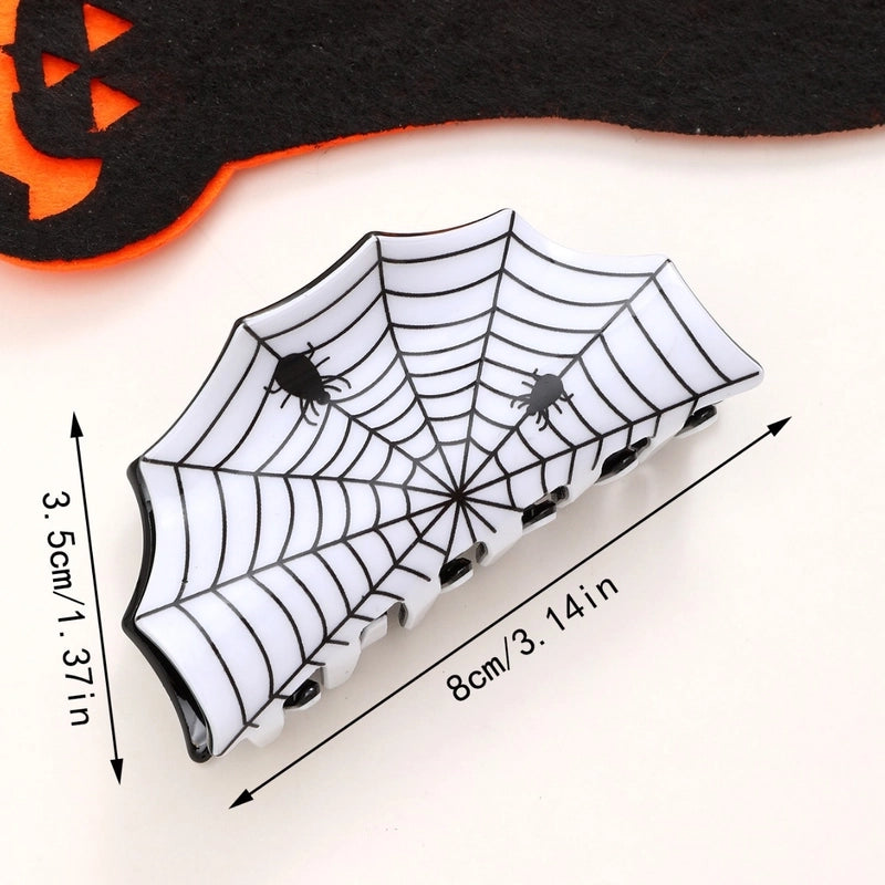 Halloween Minimalist Cool Style Women’s Spider Spider Web Acetic Acid Sheets Hair Claws