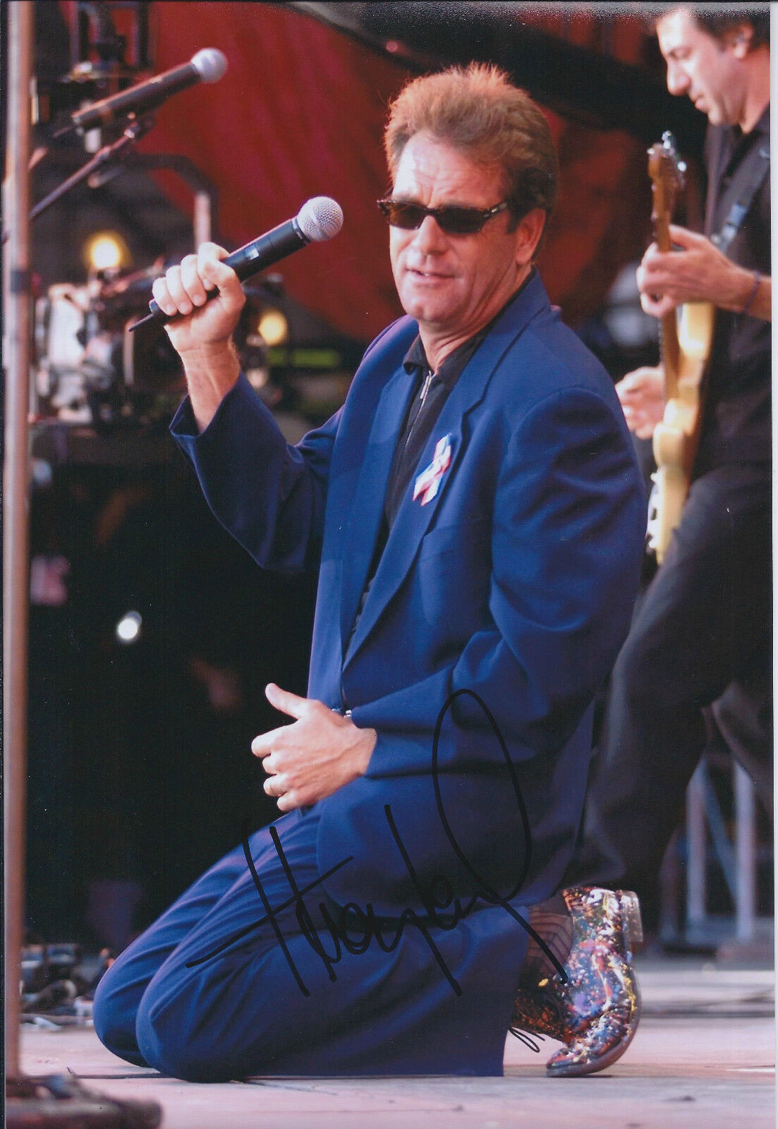 Huey LEWIS And The News SIGNED 12x8 Autograph Photo Poster painting AFTAL COA Power of Love