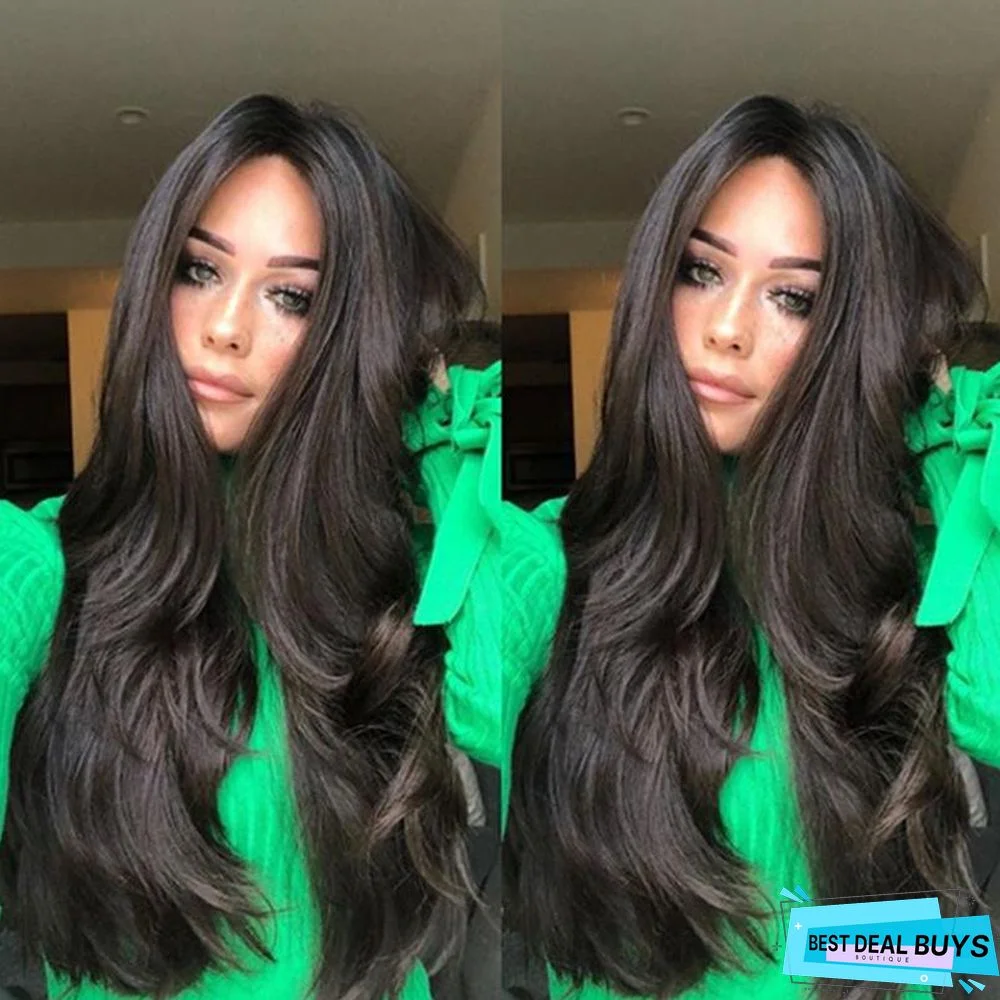 Long Curly Female Hair Big Wavy Curly Hair Black Wig Rose Net