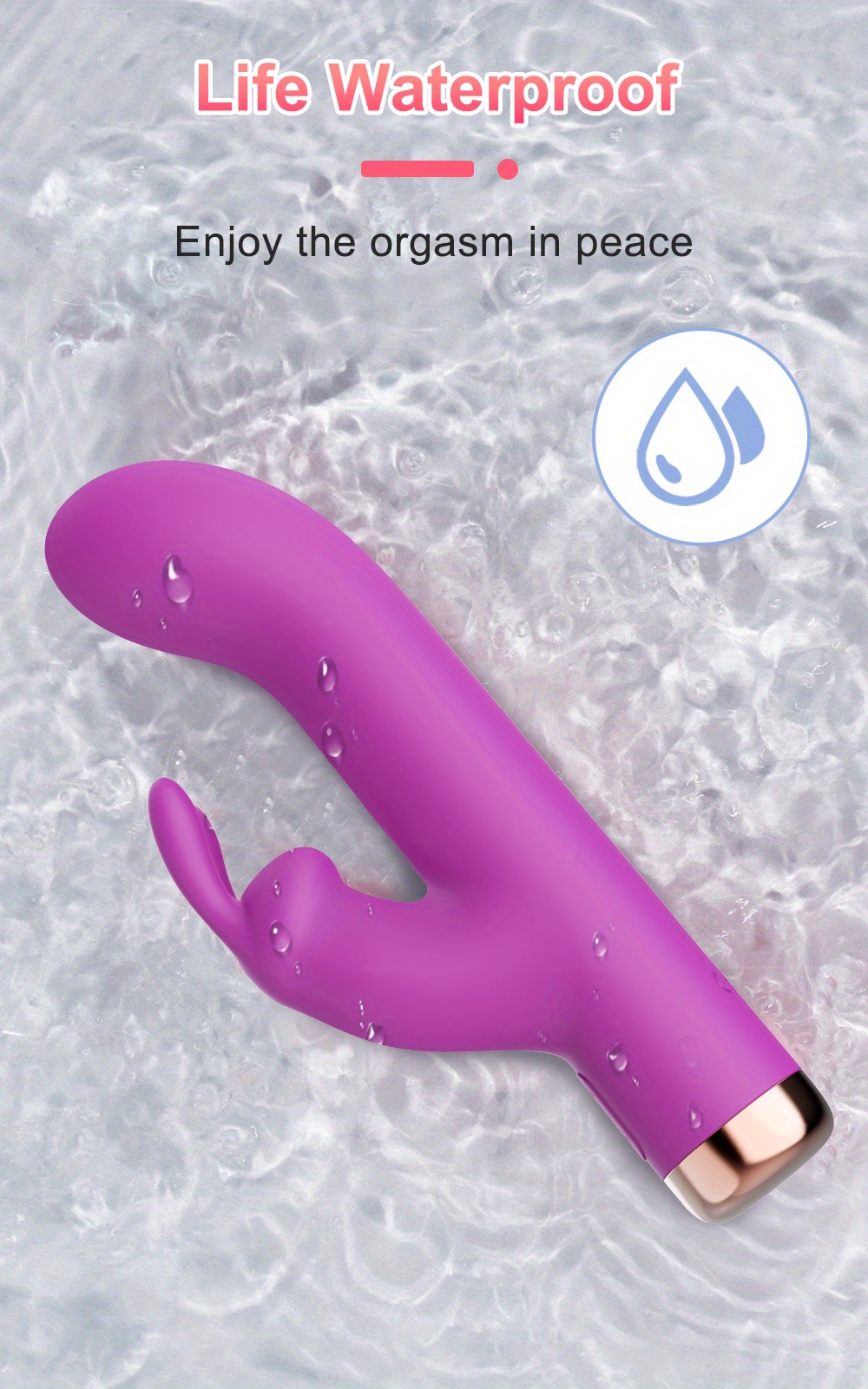 Silicone Rabbit Vibrator with Clitoral Stimulator and G-Spot Vibration