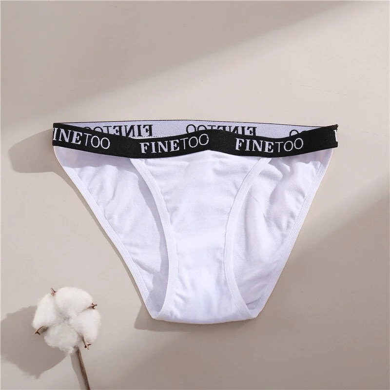 FINETOO Letter Cotton Panties Women M-XL Low-rise Underpants Ladies Briefs Soft Underwear Female Lingerie Comfortable Panty 2021