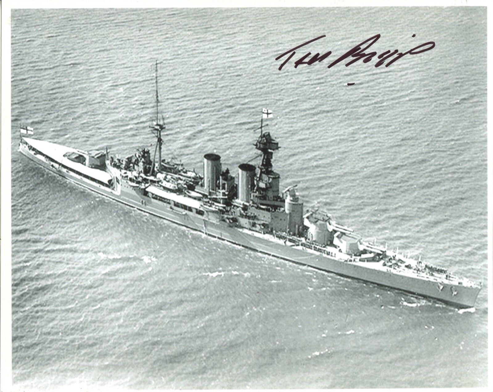 WW2 Royal Navy HMS Hood survivor signed 8x10 Photo Poster painting (Ref TB3) UACC DEALER