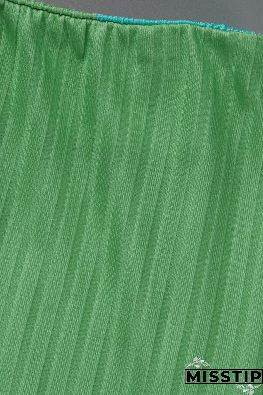 Fluorescent Green Casual Print Patchwork U Neck Plus Size Two Pieces