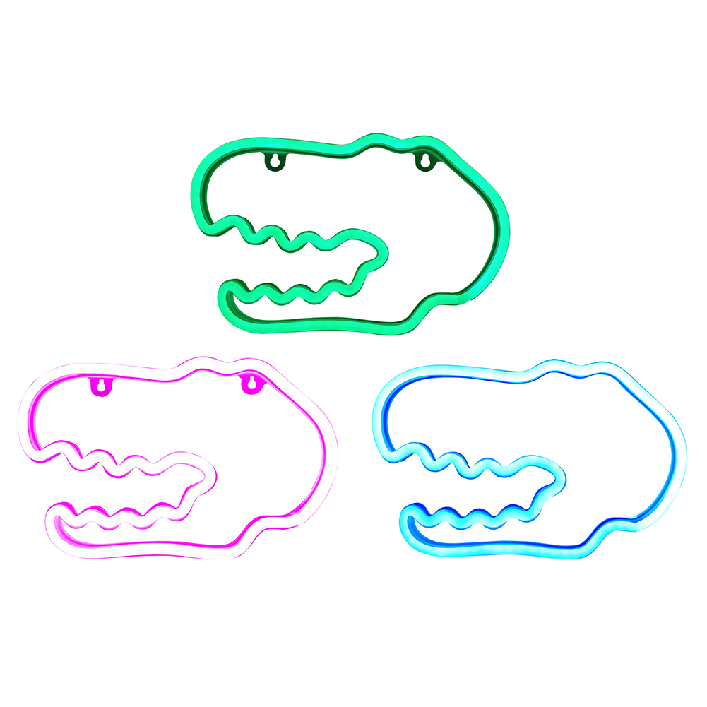 

Dinosaur Head LED Neon Light Room Night Lamp Party Hanging Wall Decoration, 501 Original