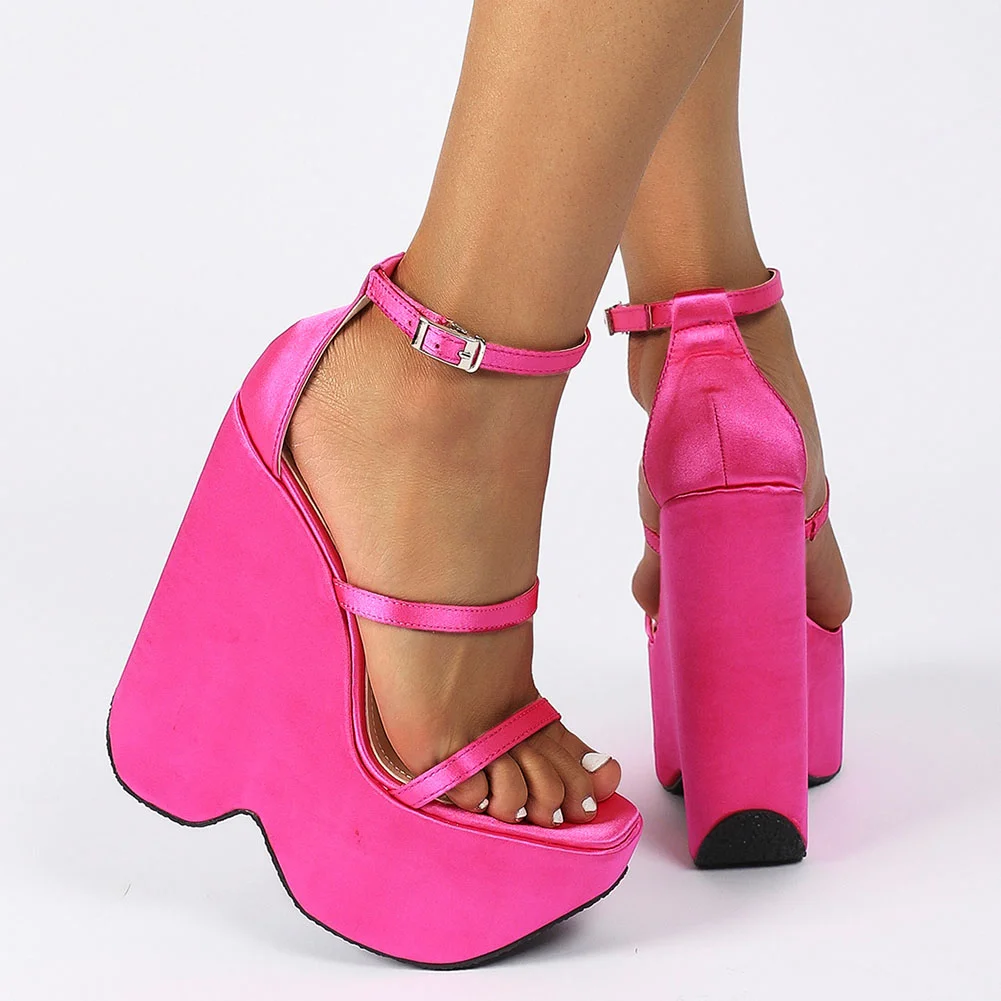 Yyvonne New Design Luxury Summer Sandals Women Platform Wedges High Heels Narrow Band Big Size Dress Party Sexy Woman Shoes 2022