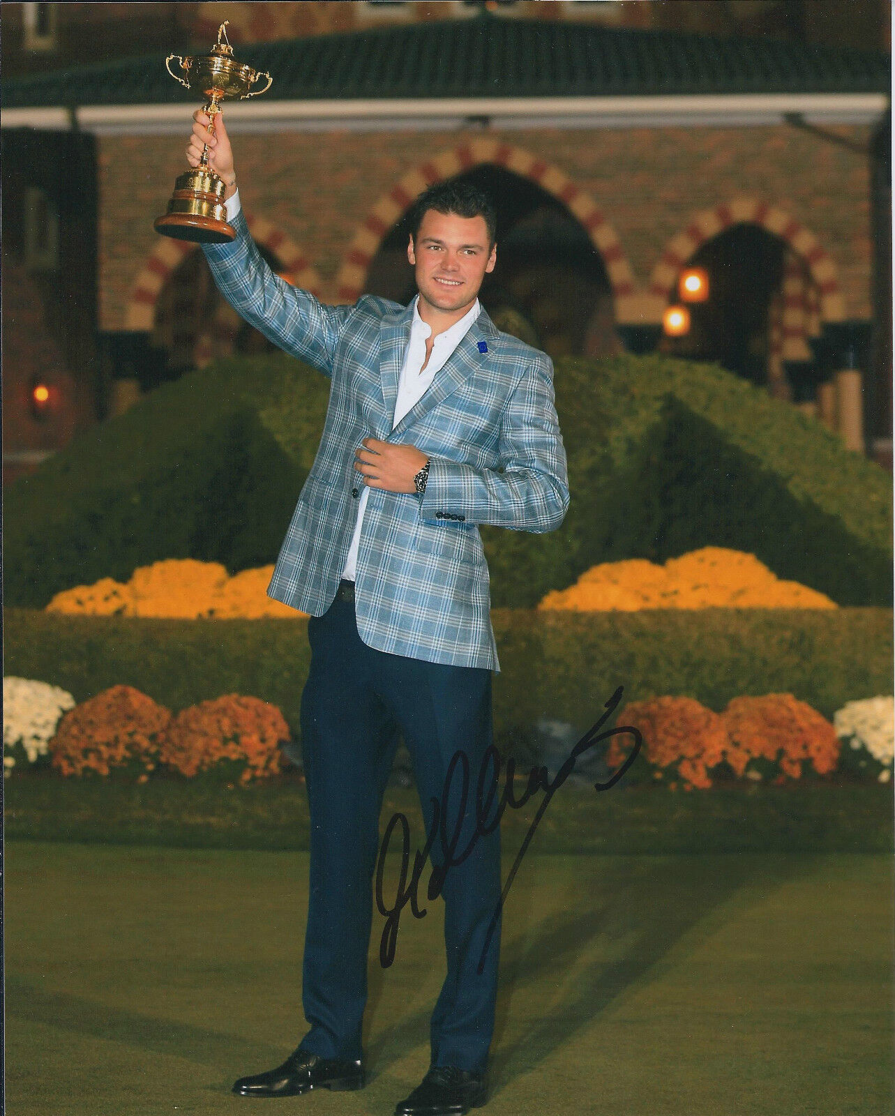 Martin KAYMER SIGNED Autograph 10x8 Photo Poster painting AFTAL COA 2012 Ryder Cup Held Aloft