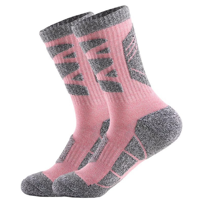 Outdoor Sports Socks With Thickened Towel Sole For Mountaineering Shock Absorption Hiking And Running Mid-tube Socks