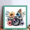uk.everydayedeals (Limited Stock)11CT Full Stamped&nbsp;Cross Stitch - Butterfly Flower Camera (50*50CM)