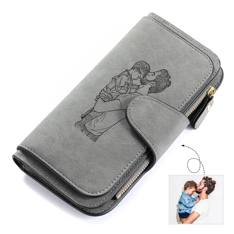 Kettenmachen Personalisierte Foto & Text Frauen Lange Brieftasche Geldbörse  für Mutter Muttertaggeschenk