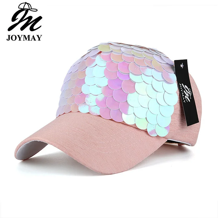 Spring New Fashion Women Baseball cap with Sequins Shining Bling Adjustable Leisure Casual Snapback HAT B438