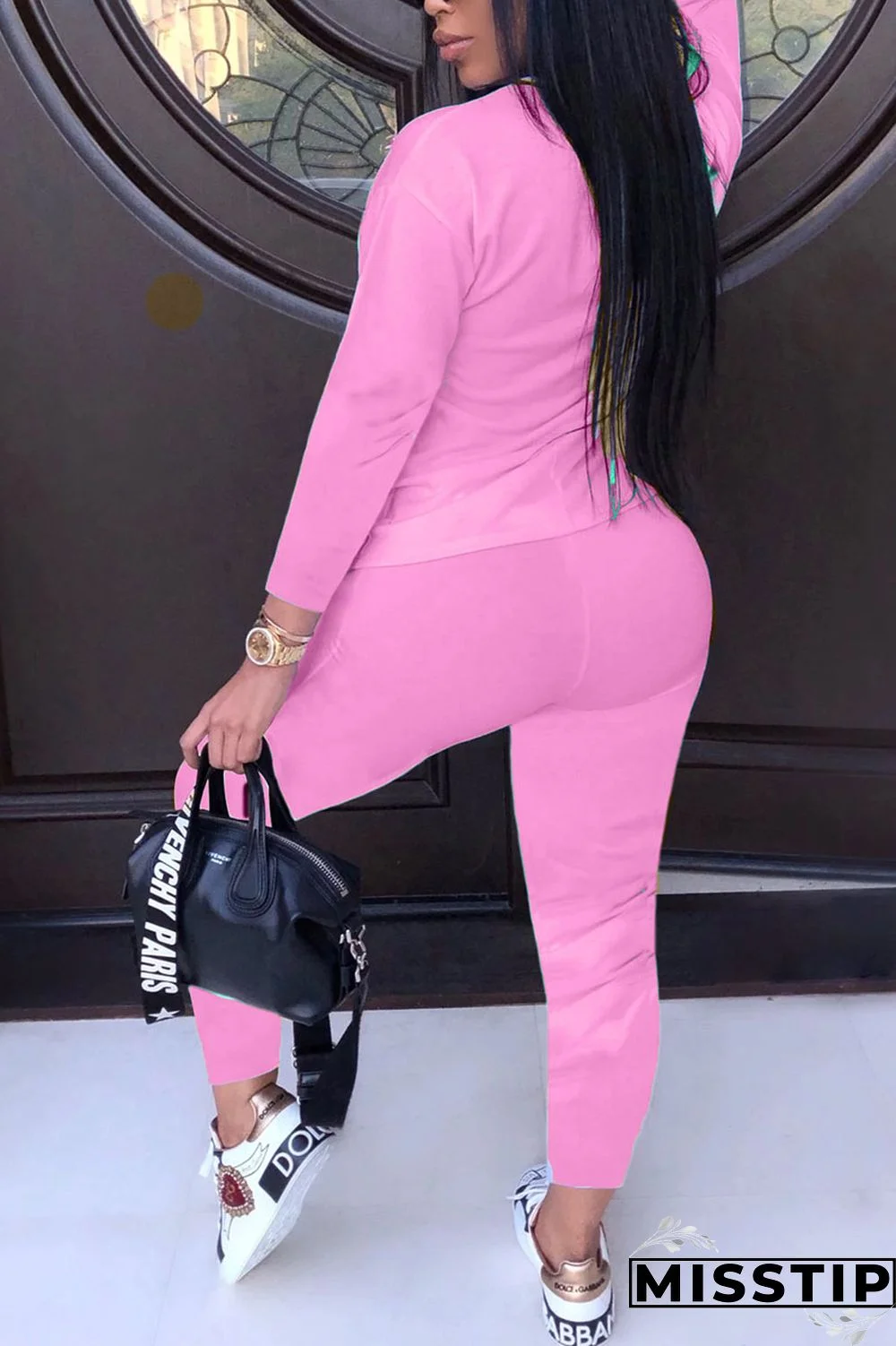 Khaki Casual Patchwork Embroidered O Neck Long Sleeve Two Pieces