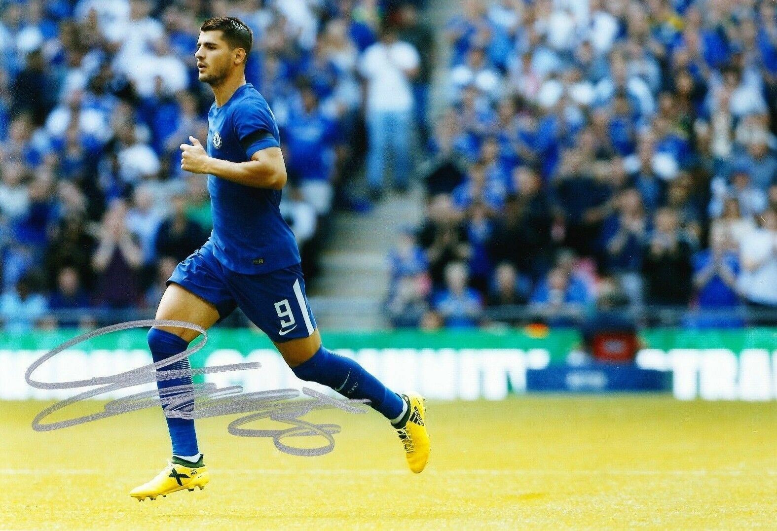 Alvaro Morata Signed 12X8 Photo Poster painting Chelsea F.C. Genuine Signature AFTAL COA (9112)