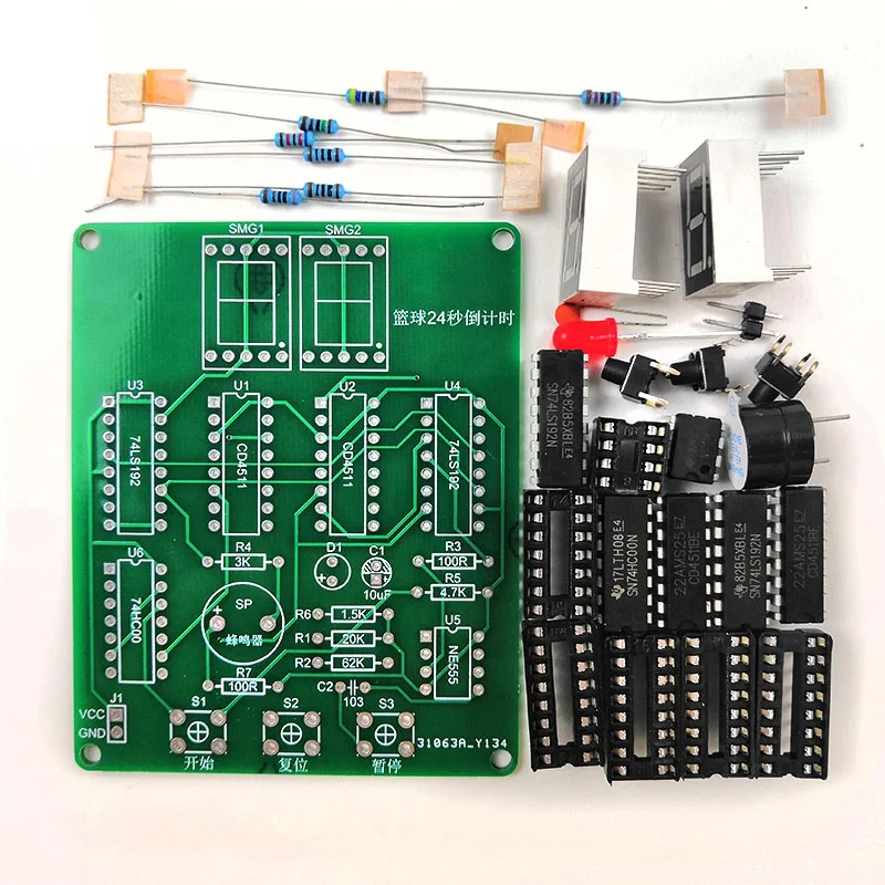 Basketball Game 24 Seconds Digital Countdown Timer Circuit Electronic Parts Kit DIY Electronic Trainer Kit