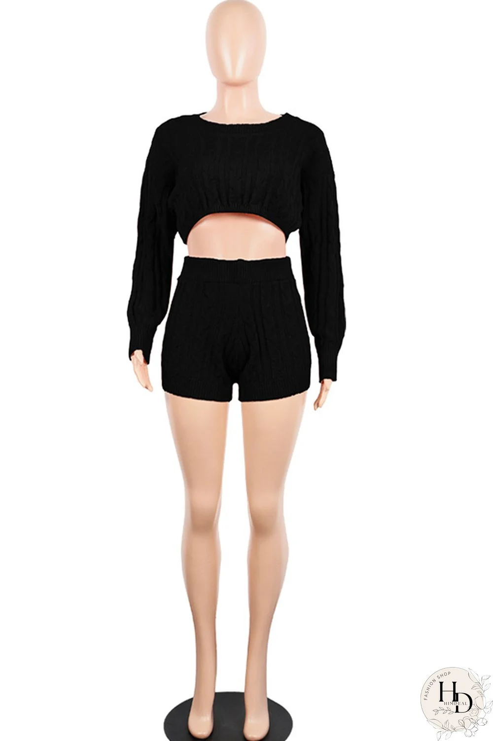 Orange Wool Europe and America Solid Two Piece Suits pencil Long Sleeve Two-Piece Short Set