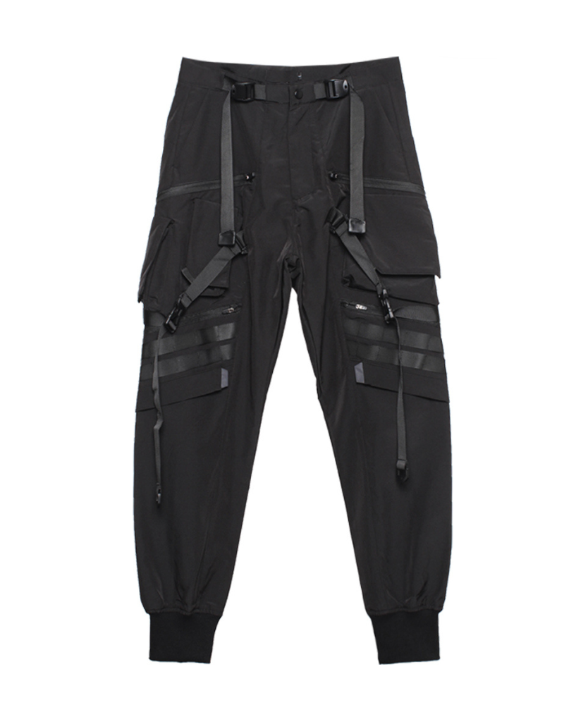 Functional Ribbon Belt Paratrooper Cargo Pants