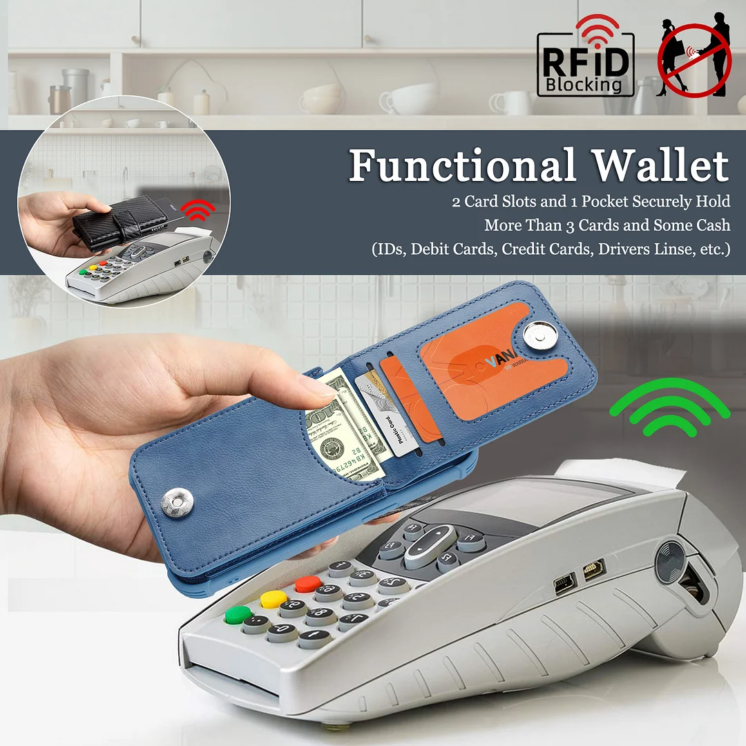 VANAVAGY Wallet Case Compatible for Galaxy S25 5G with Credit Card Holder and Coin Pocket