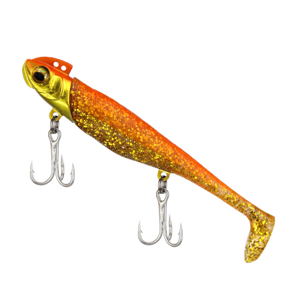 

Soft Fishing Lure DIY Lead Head Jig Bait T Tail Treble Hook Artificial Bait, 11.5cm/30g, 501 Original