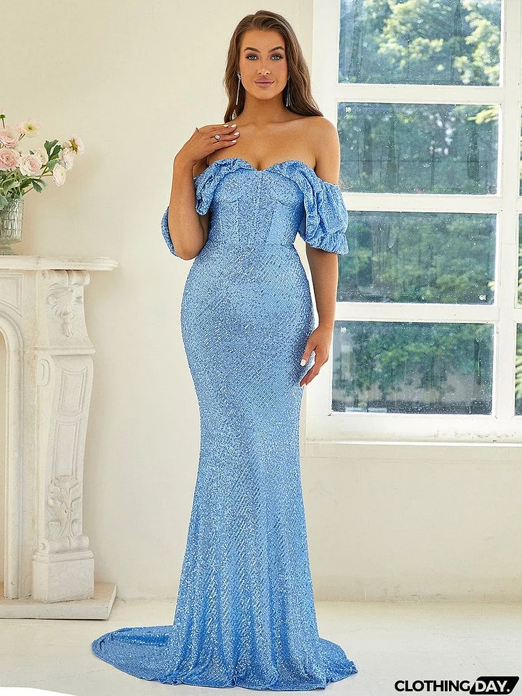 Strapless Ruffle Mermaid Evening Dress XJ2659