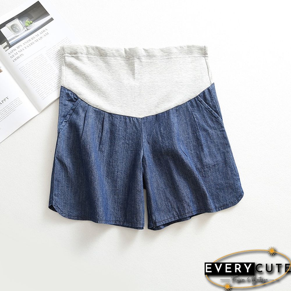 Maternity Pregnancy Women Pregnant Summer Denim Shorts Over Bump Pants Casual