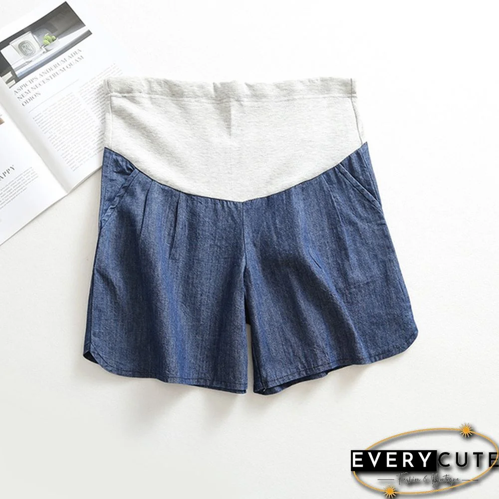Maternity Pregnancy Women Pregnant Summer Denim Shorts Over Bump Pants Casual