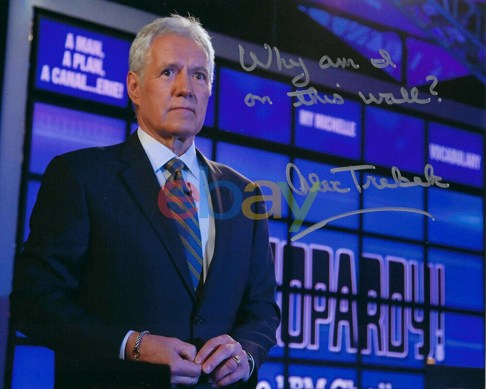 TV HOST ALEX TREBEK SIGNED 'JEOPARDY!' 8x10 Photo Poster painting PERSONALITY reprint