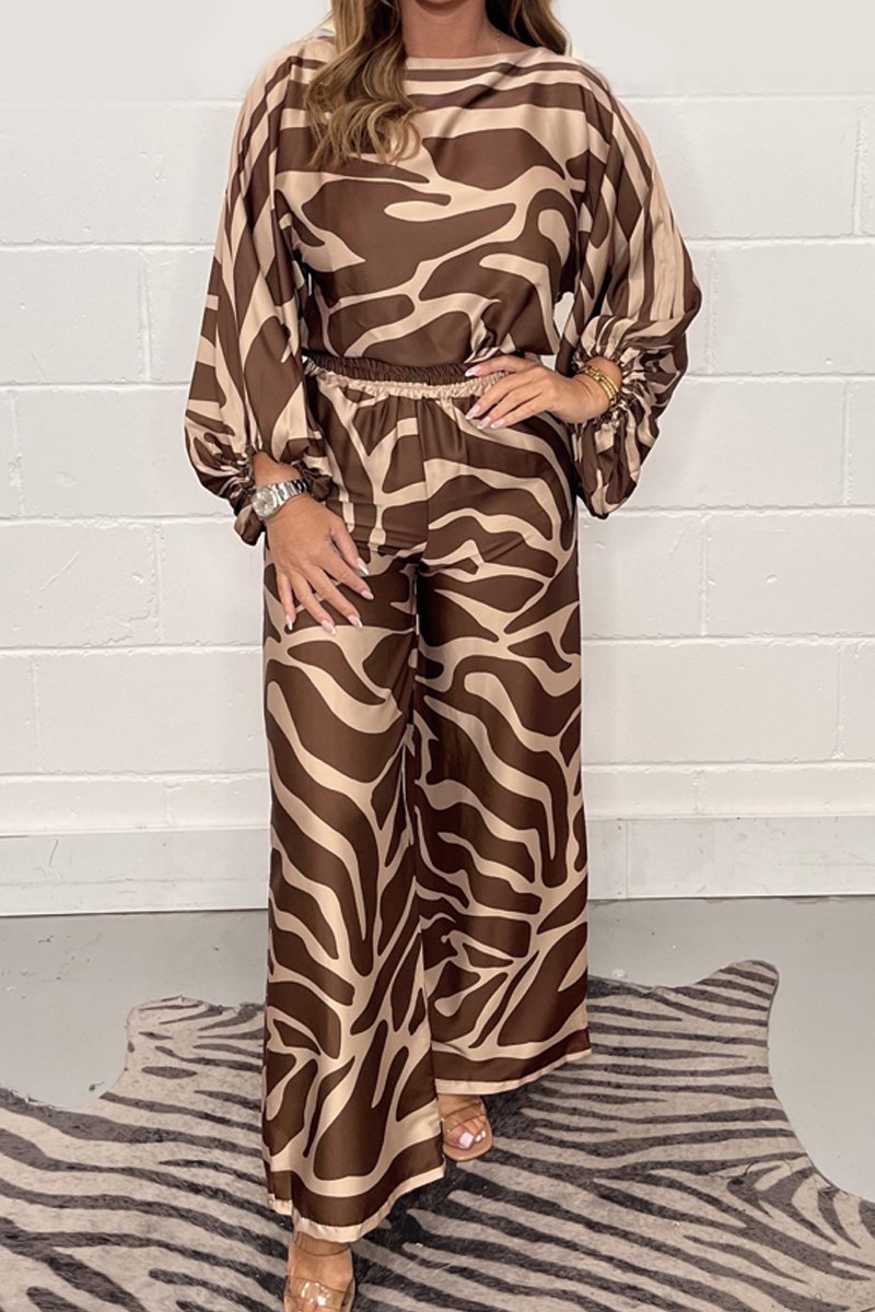Satin print suit