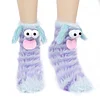 Coral Velvet Cartoon Monster Funny Socks for Women Girls, 3D Novelty Face Socks Floor Socks, Thick Socks Winter Warm