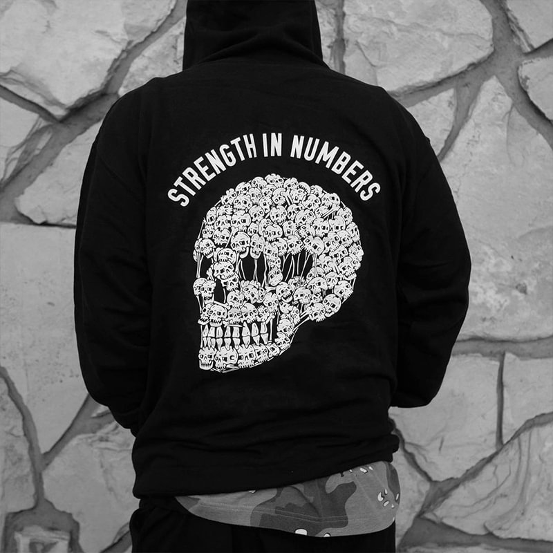 Strength In Numbers Printed Casual Men's Hoodie -  