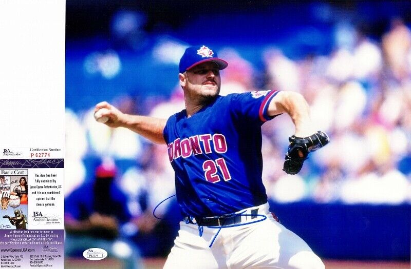 Rogers Clemens Signed Toronto Blue Jays 11x14 inch Photo Poster painting - JSA Certificate