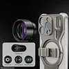Metal Frame iPhone 15 Pro Case with 67mm Filter Adapter for Video Equipment Phone Stabilizer