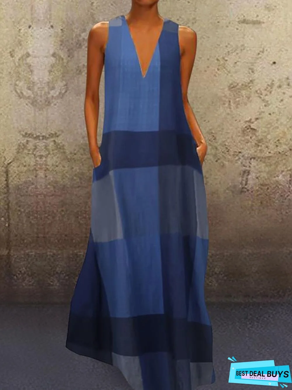 Women's A-Line Dress Maxi long Dress Sleeveless Color Block Summer Hot Elegant Maxi Dress Blue Red Yellow