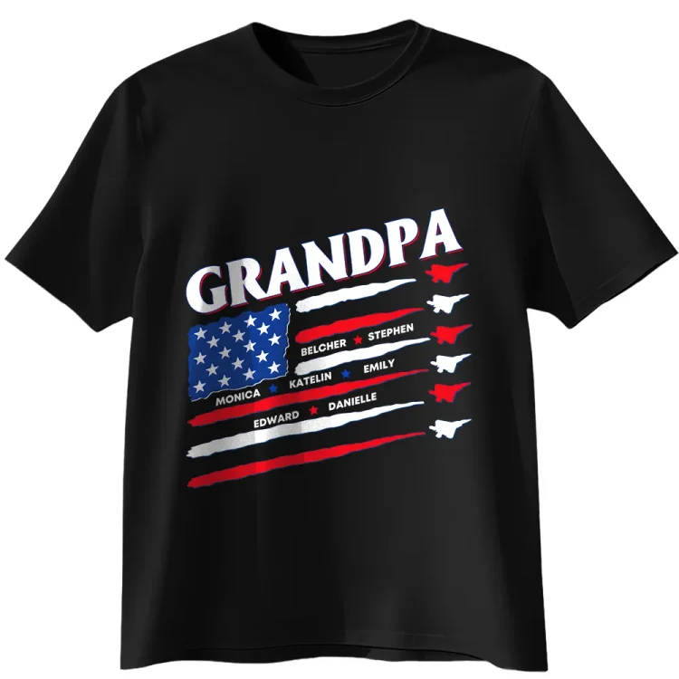 Personalized T-Shirt-For Dad Grandpa 4TH Of July Air Force Independence Day