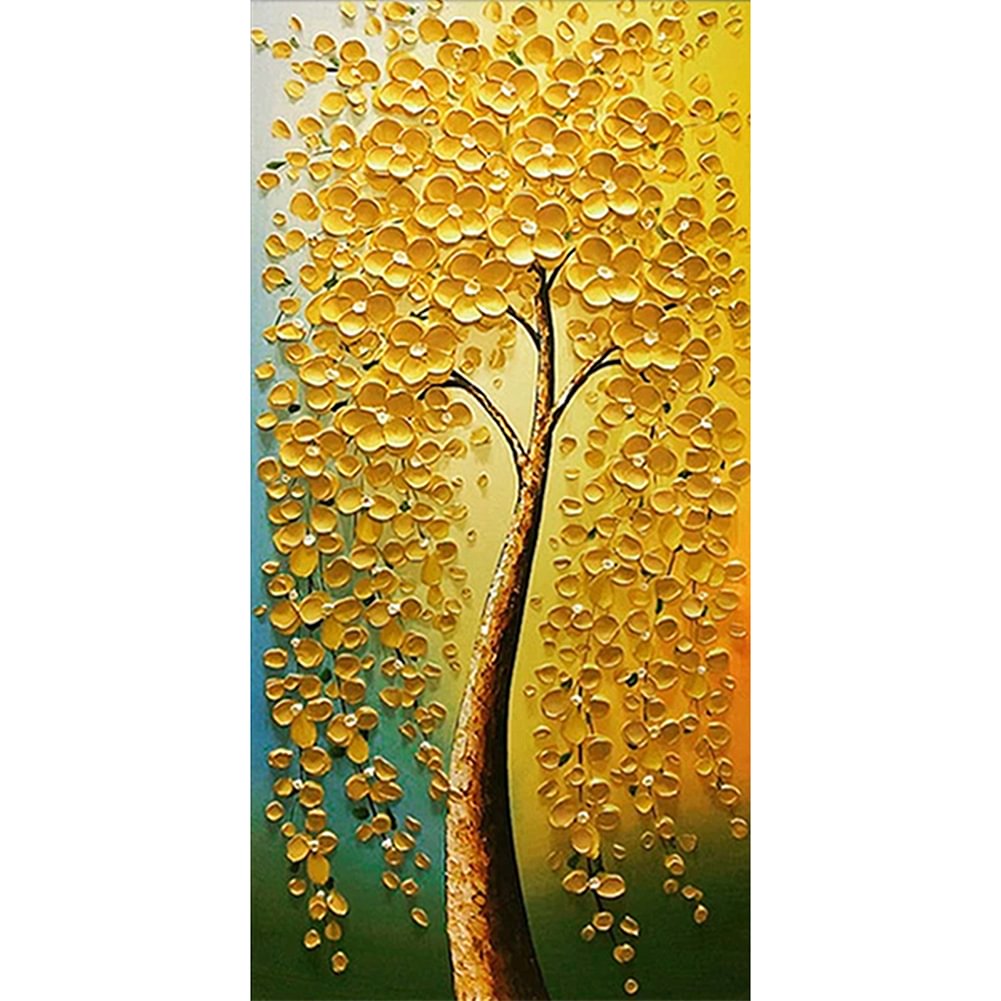 Tall Yellow Tree - Full Round - Diamond Painting(85*45cm)