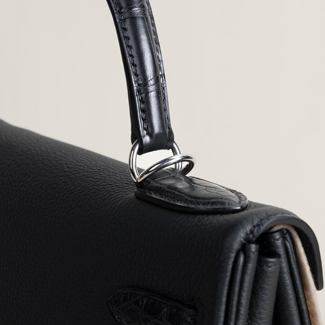 Kelly32 Touch Togo/Matte Alligator crocodile 89 Noir PHW