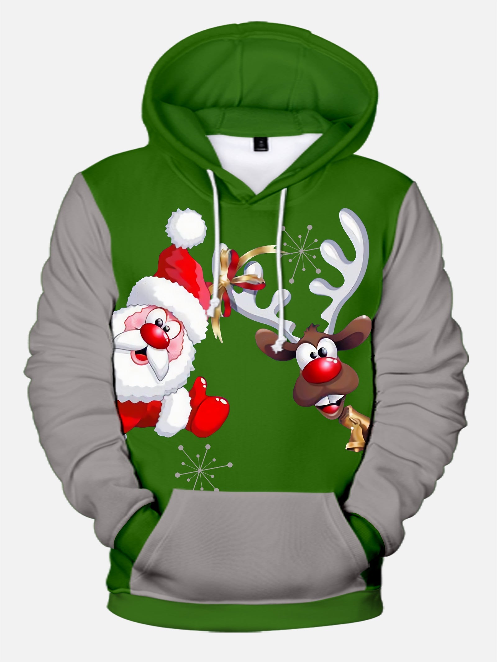 Men's Plus Size Casual Christmas Theme Creative Spoof Hoodies PLUSCLOTHESMAN