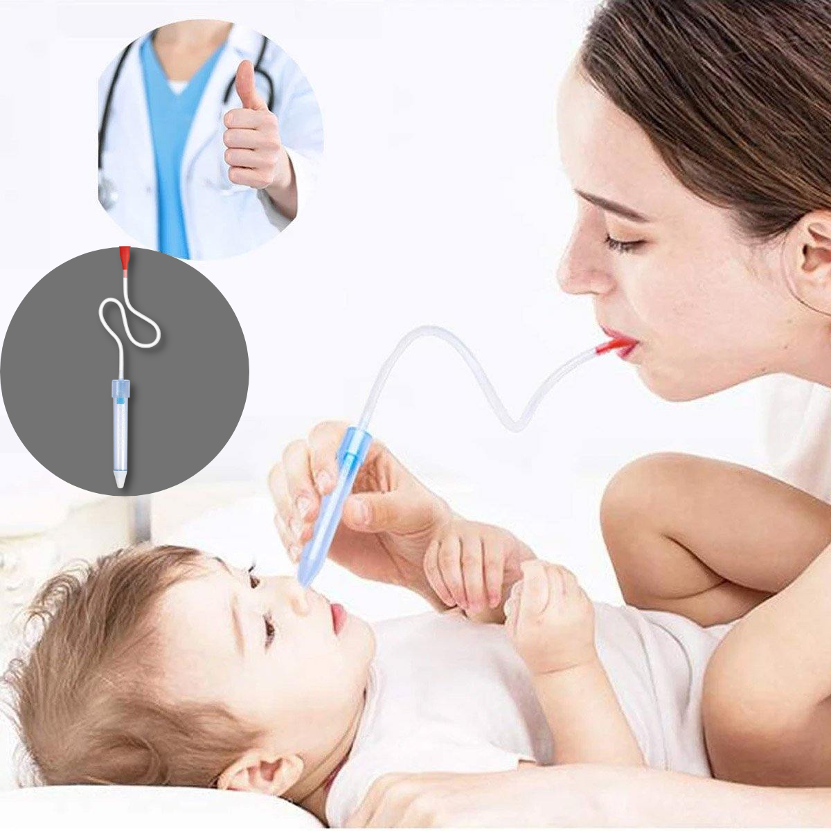 Manual Suction Infant Nasal Aspirator | With 24 Filters, Safe Mouth Suction