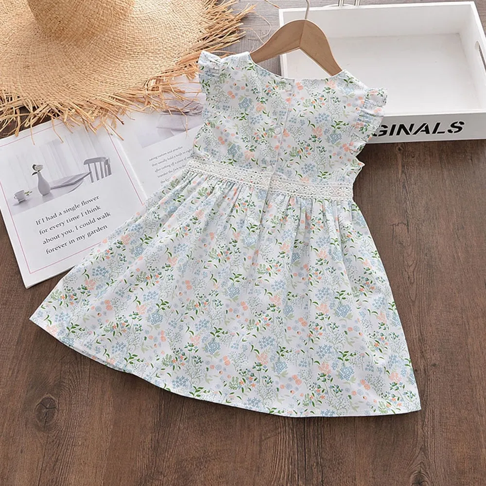 Bear Leader Girls Floral Dresses 2022 New Fashion Sweet Kids Flowers Corset Sleeveless Vestidos Children Clothing 3-8 Years