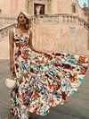 Floral-Print Underwired Bandeau Split Maxi Dress Suit