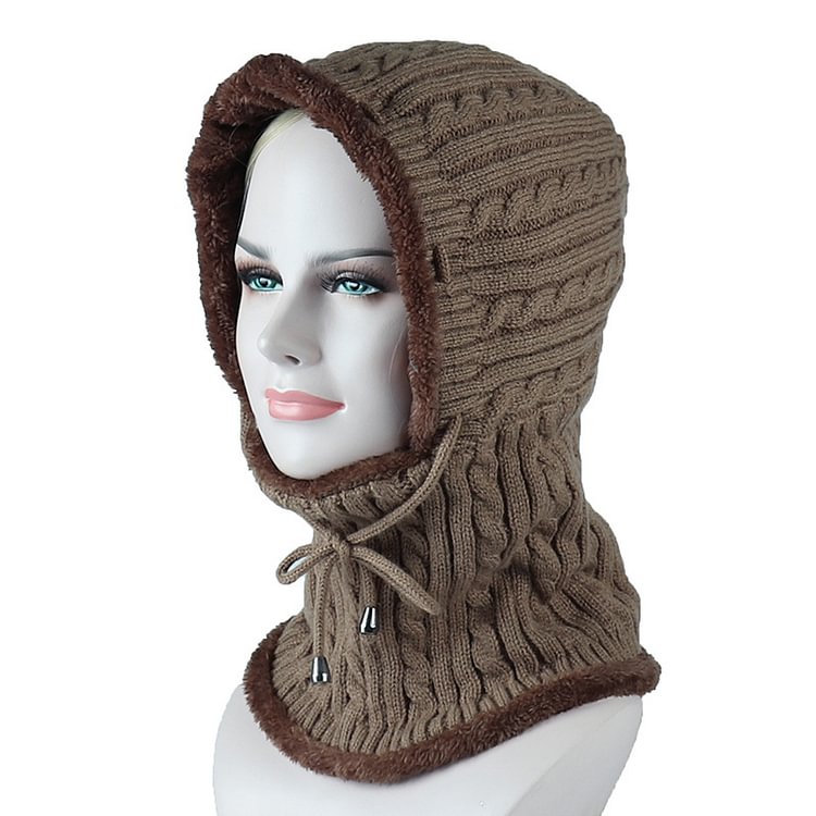 Fleece knitted hat one-piece woolen hat