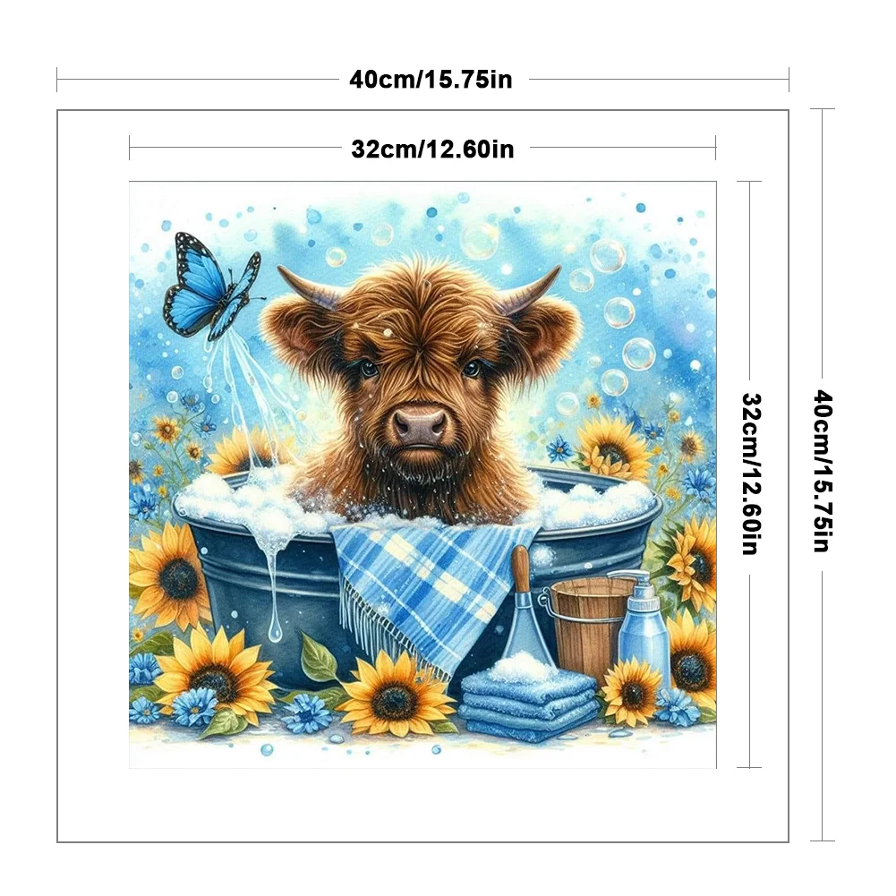 11CT Full Stamped Cross Stitch - Yak(Canvas|40*40CM)